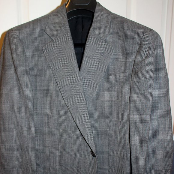 PINK shirtmaker London blazer Made in Italy Grey Plaid 42